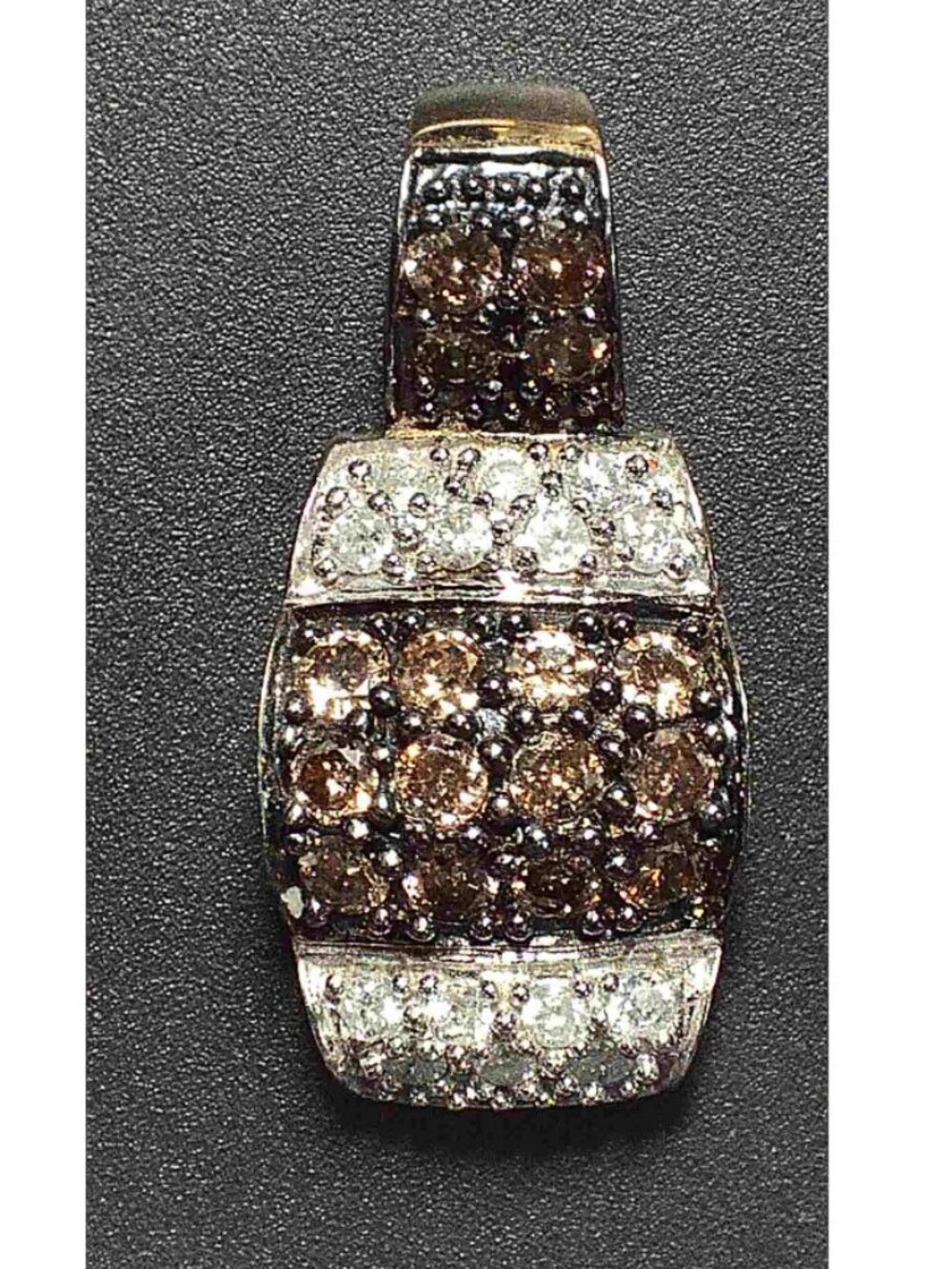 10Kt Yellow Gold Chocolate & White Diamond Pendant